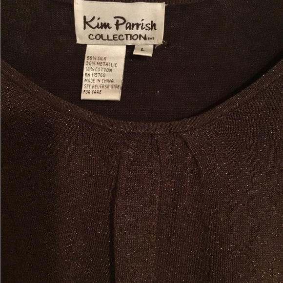 NWOT Kim Parrish Y2K Collection Beautiful Women’s Brown Sparkly Top - Picture 2 of 6